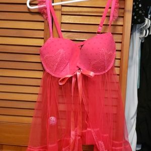 NEW Victoria secret Red sheer babydoll 36D